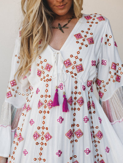 Tawny Flower Maxi Dress - Ivory Multi