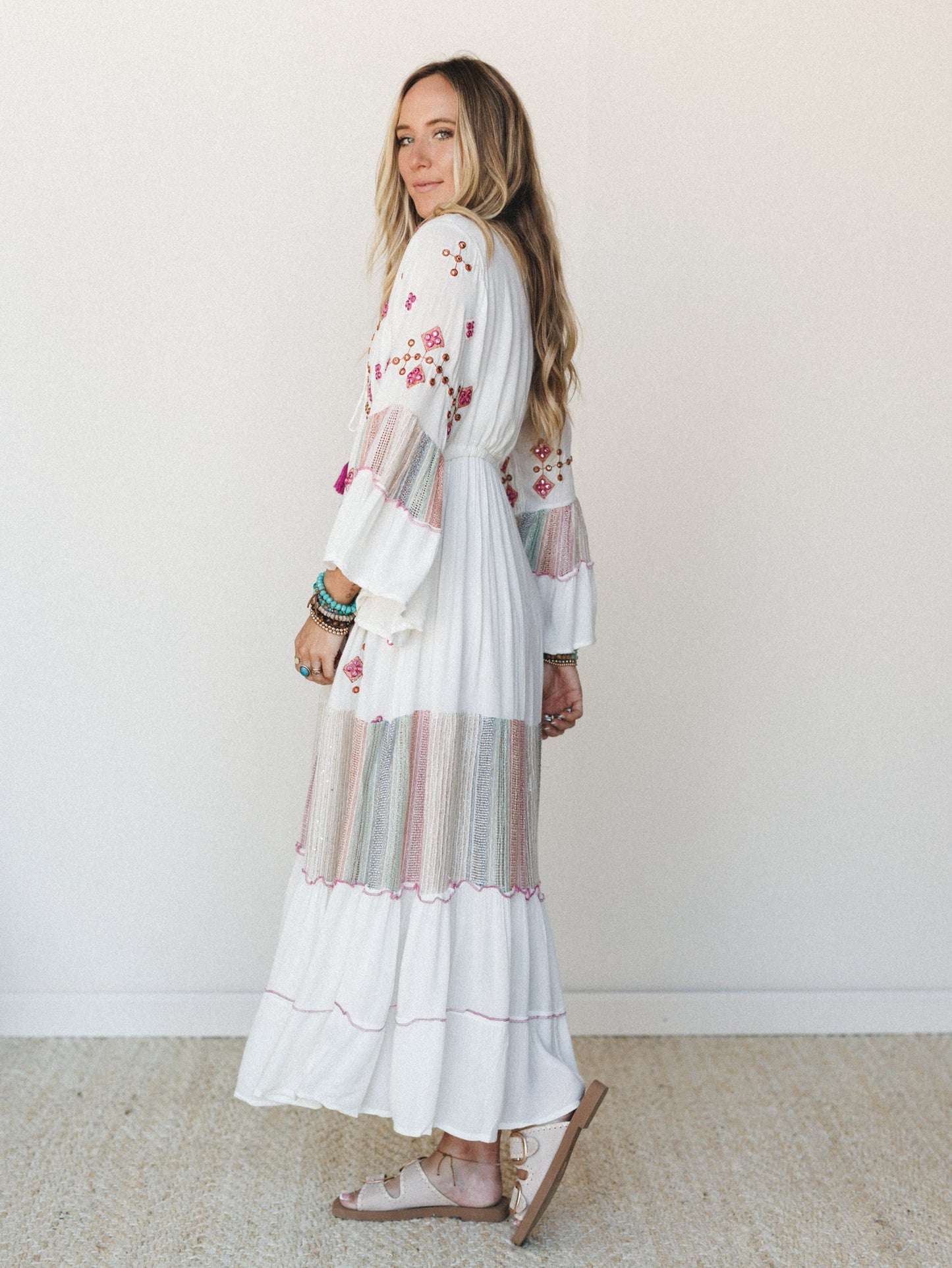 Tawny Flower Maxi Dress - Ivory Multi