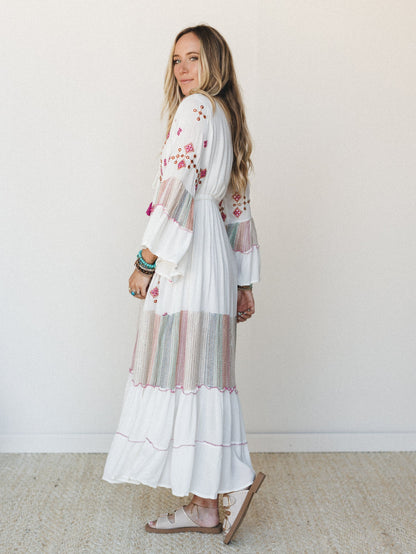 Tawny Flower Maxi Dress - Ivory Multi