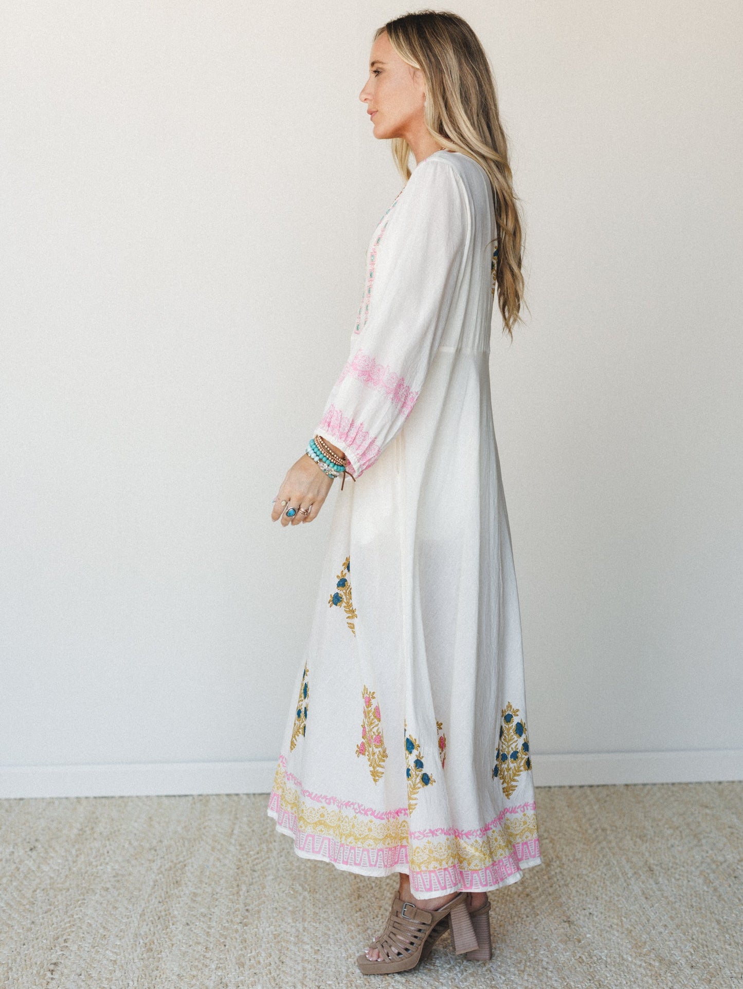 Bali Song Maxi Dress - Ivory Multi