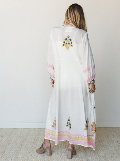 Bali Song Maxi Dress - Ivory Multi
