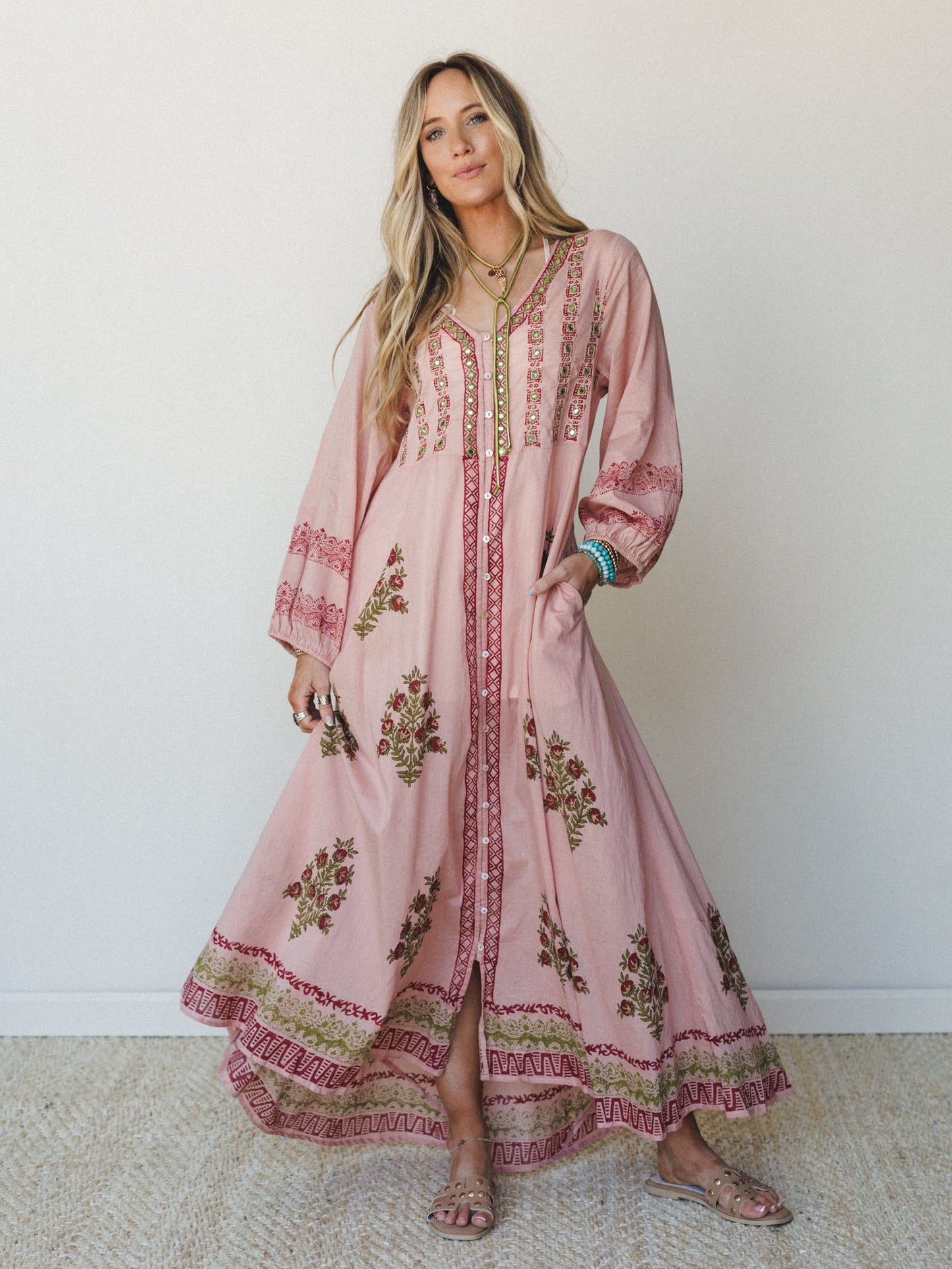 Bali Song Maxi Dress - Pink Multi