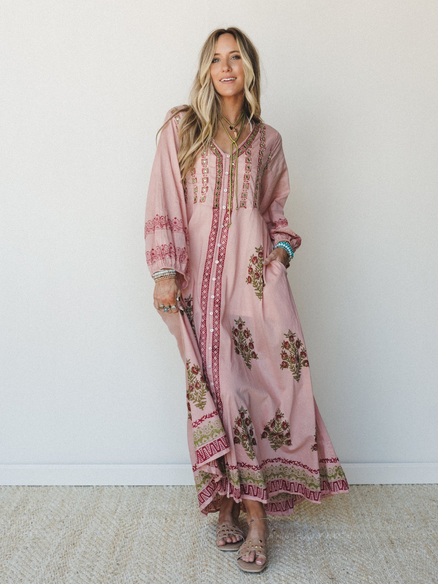 Bali Song Maxi Dress - Pink Multi