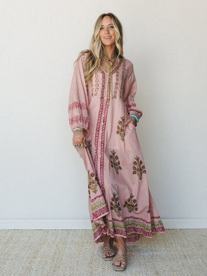Bali Song Maxi Dress - Pink Multi