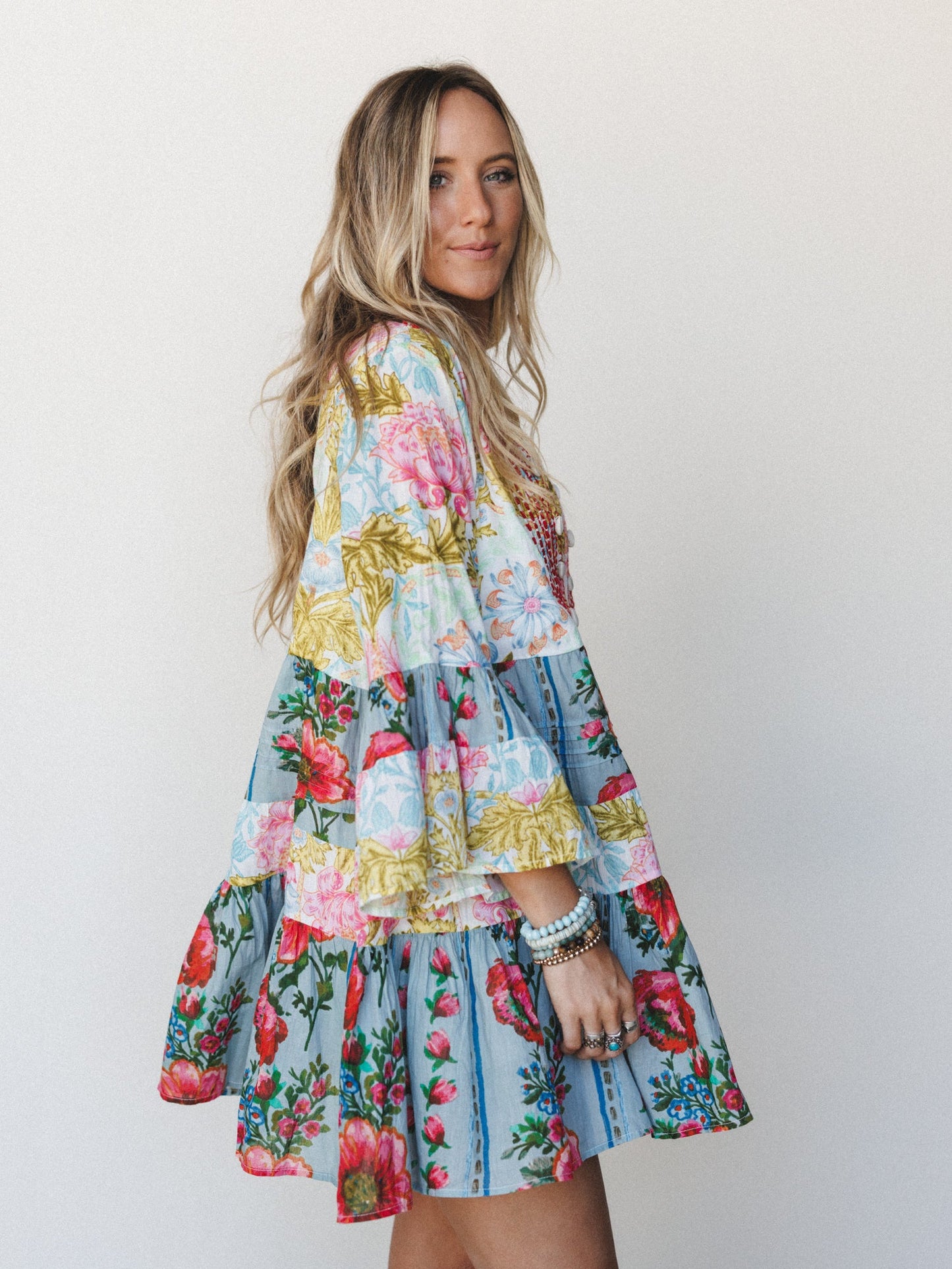 Sedona Sun Dress - Cream Jade Multi
