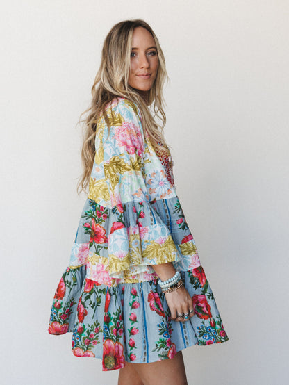 Sedona Sun Dress - Cream Jade Multi