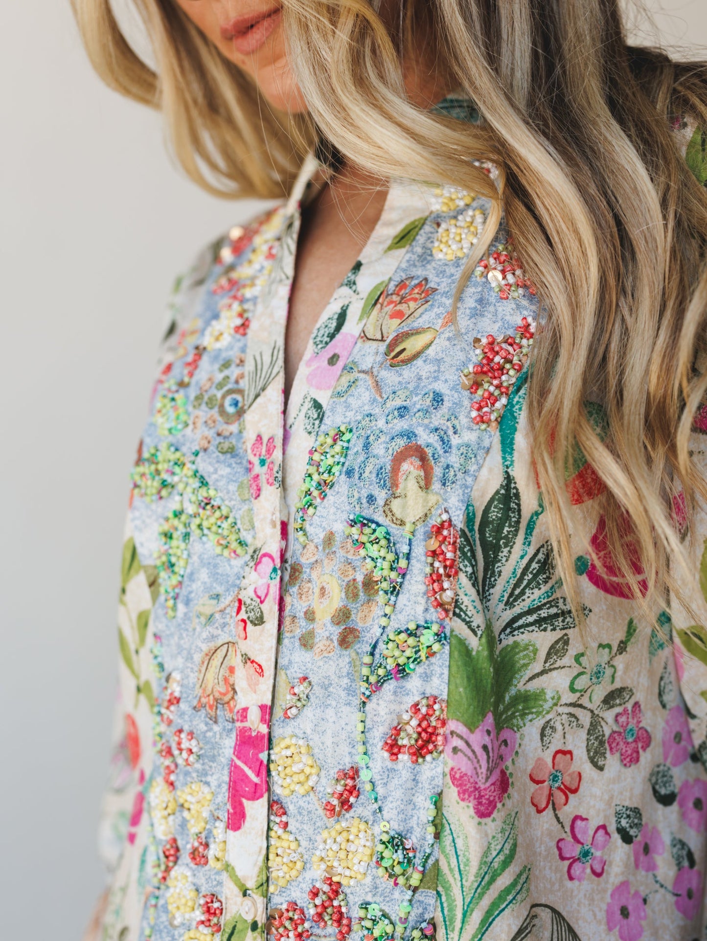 Rainbow Rain Drops Dress - Cream Multi