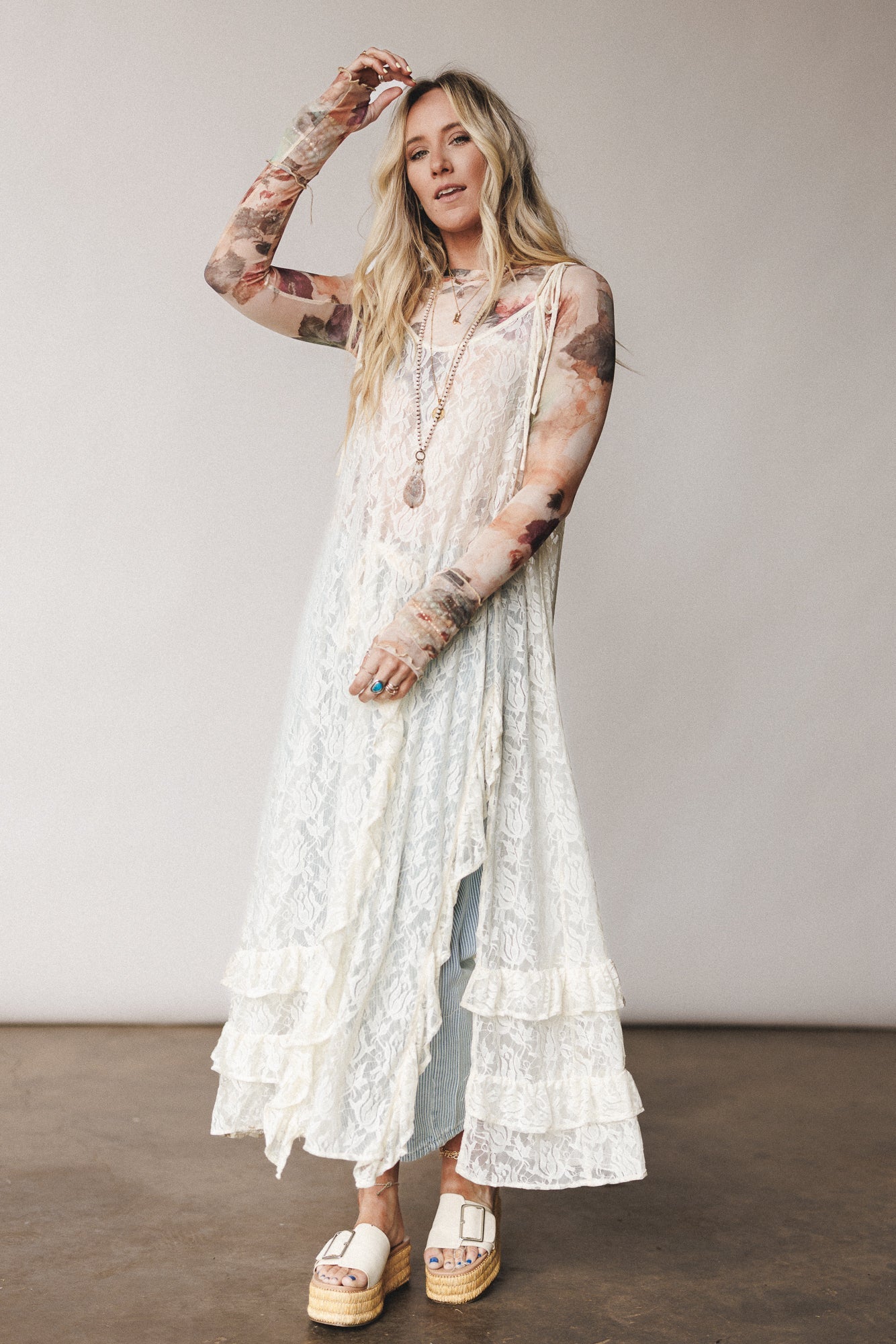 Sweet Perfection Layering Maxi Dress - Cream