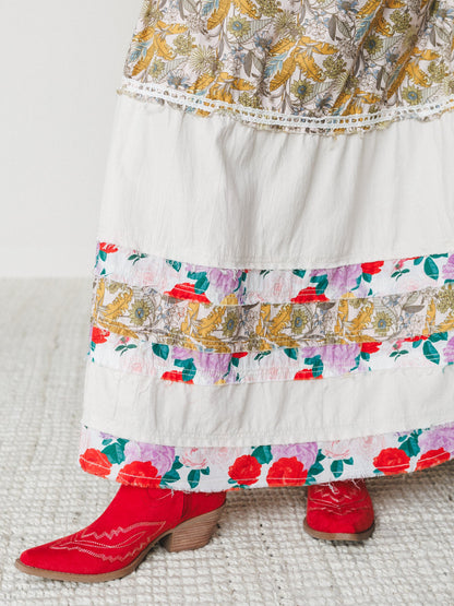 Sweetheart Charm Overalls Maxi Dress - Oatmilk