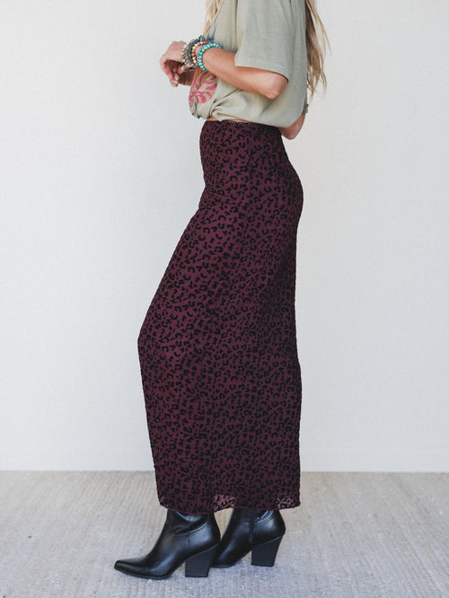 High Street Maxi Skirt - Burgundy - Pre Order