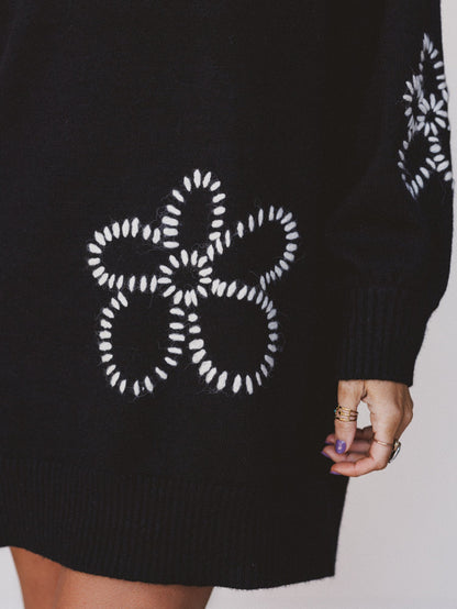 Pressed Petal Dress - Black