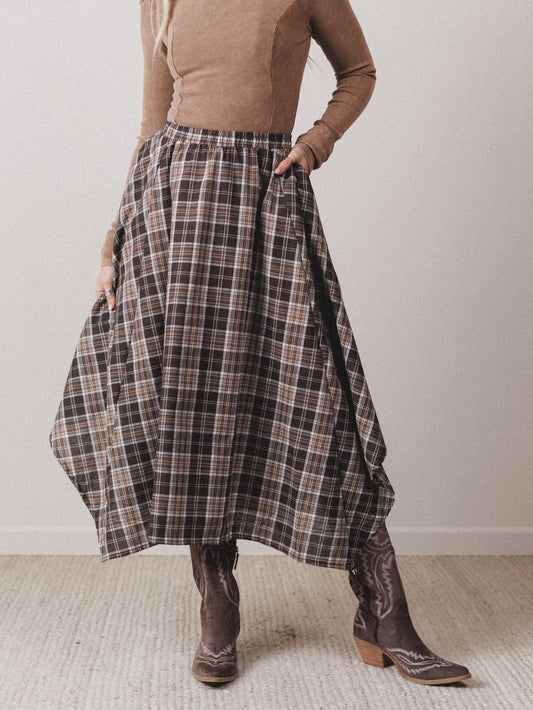 Vintage Core Midi Skirt - Brown - Pre Order
