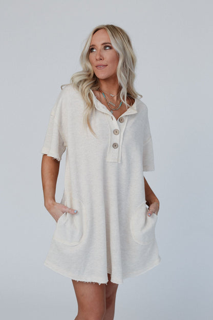 The Nest Jodi Tunic Dress - Oatmeal - Pre Order