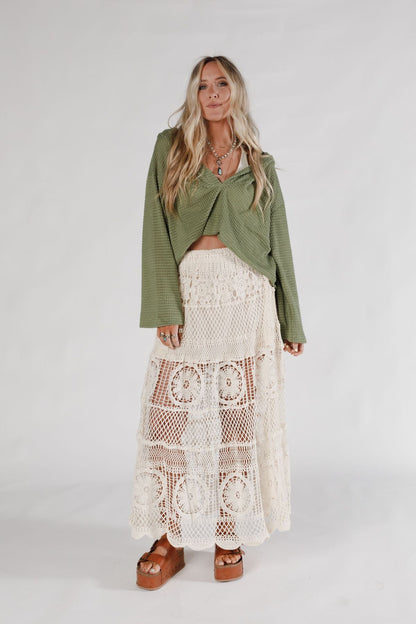 Boho Canyon Crochet Skirt - Natural