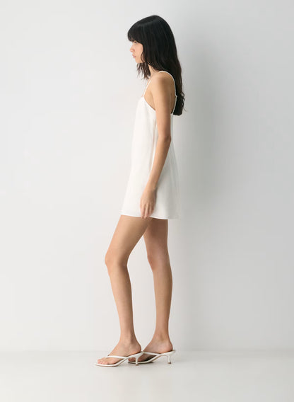 Sixth Dress  -Linen squareneck mini dress