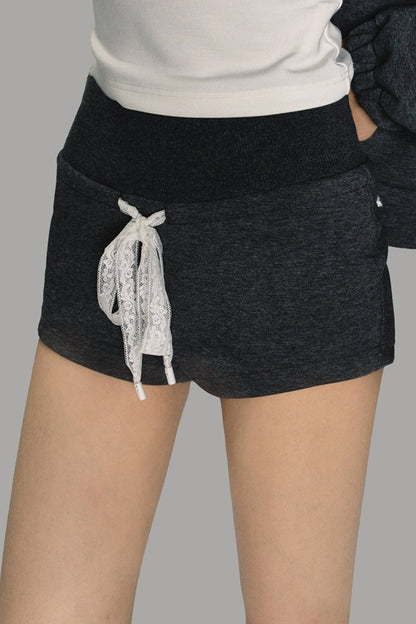 Lace-Trim Athletic Hoodie Set-Up