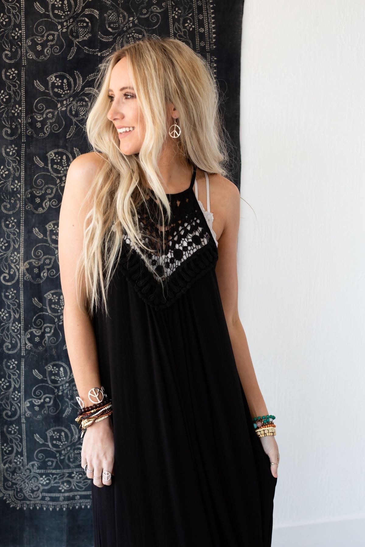 Cecily High Neck Maxi Dress - Black - Pre Order