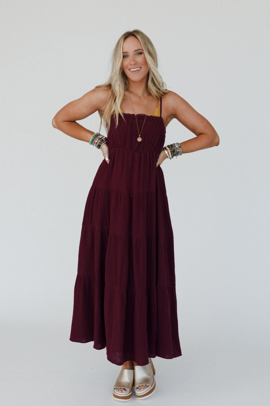 Maven Smocked Maxi Dress - Plum - Pre Order