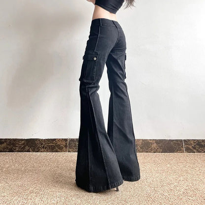 Utility Zipper Black Pants