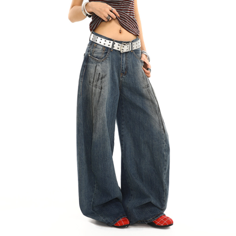 Pocket gradient low rise wide leg | Baggy Low Rise Jeans  | Festival Outfits Women