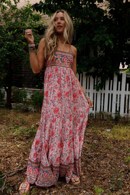Lahaina Printed Dress - Pink Multi