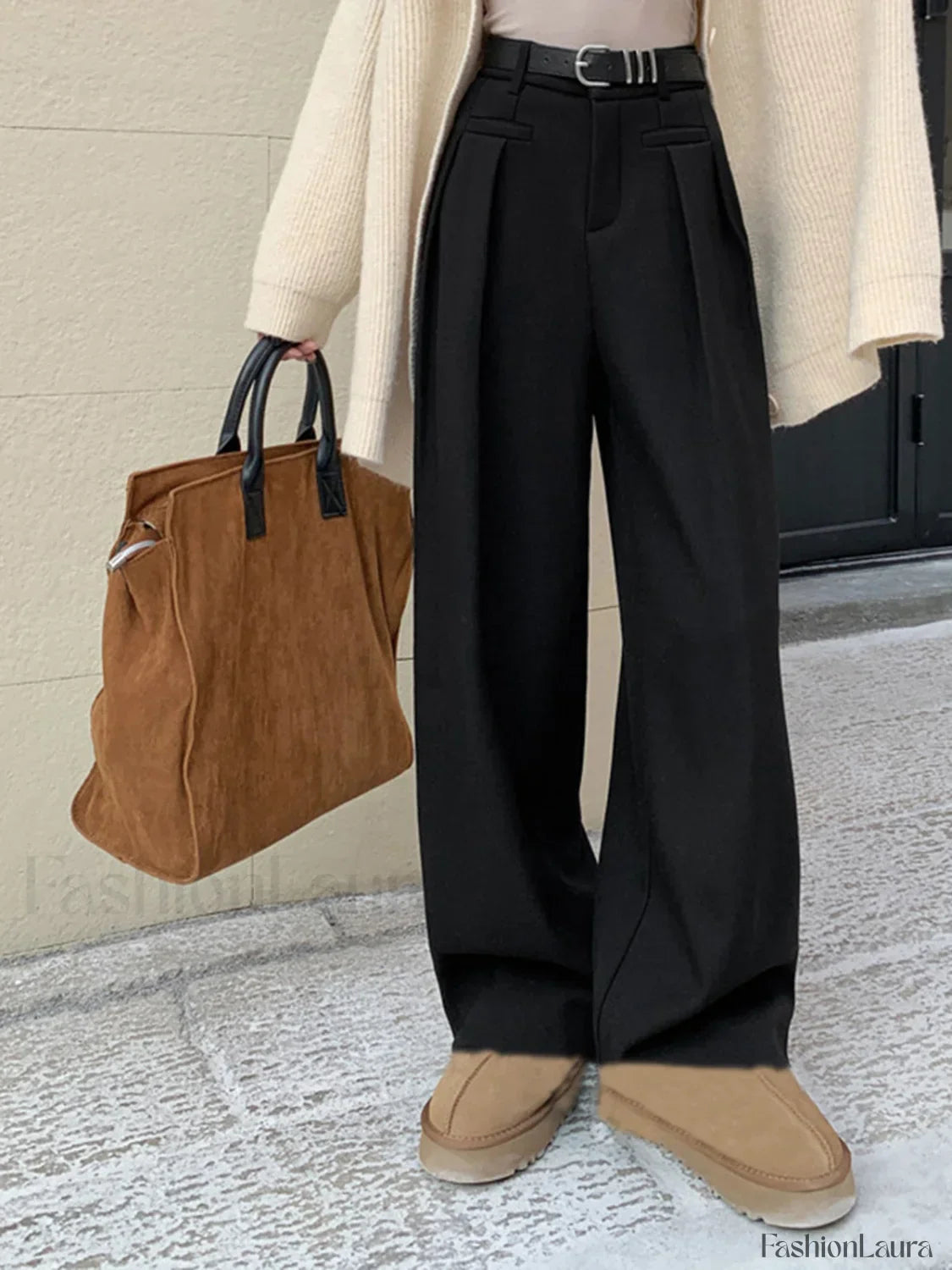 High Waist Graceful Straight Leg Pants
