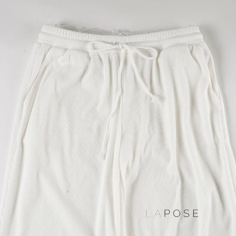 Alba Lace Patchwork Corduroy Pants