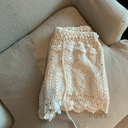 Amya Lace Knit Wide-Leg Pants