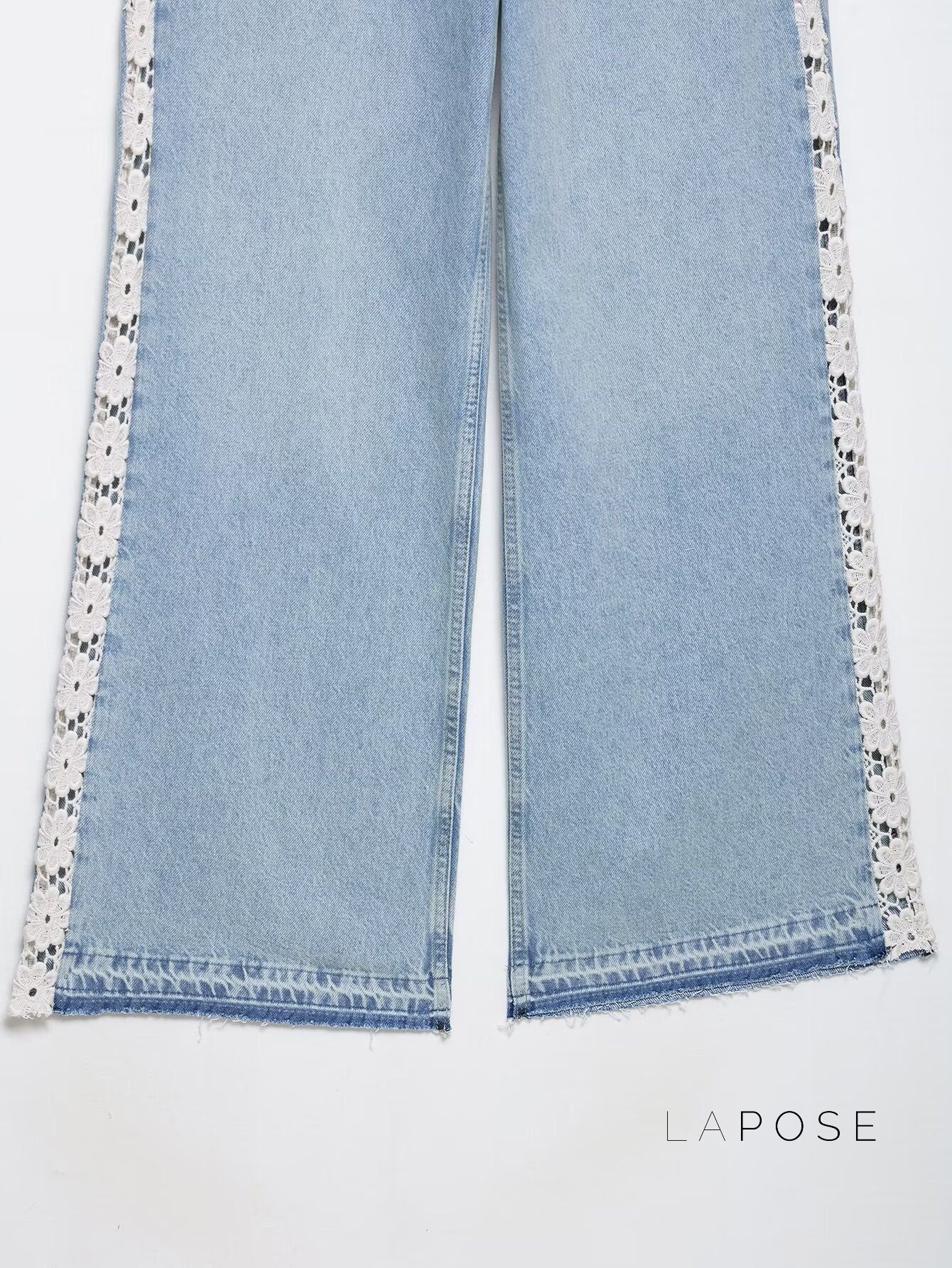 Anaisha Crochet Patch Wide-Leg Jeans