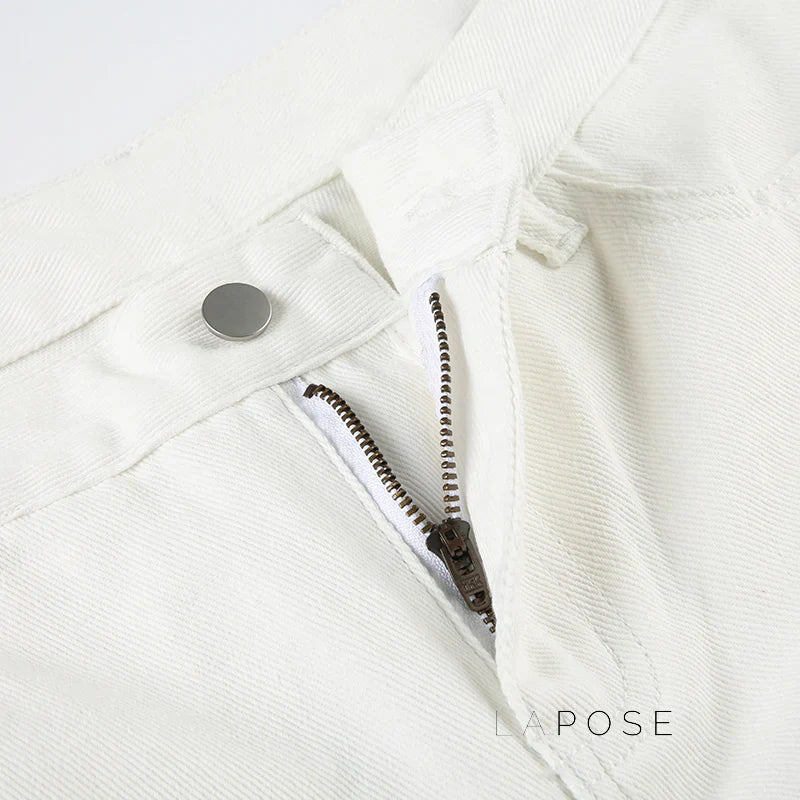 Andria White Straight-Leg Jeans