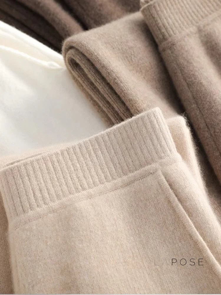 Ayana Cozy Knit Straight-Leg Pants