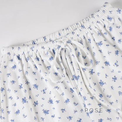 Grey Floral Drawstring Lounge Pants