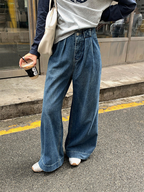 Lemon Wide-Leg Denim Pants