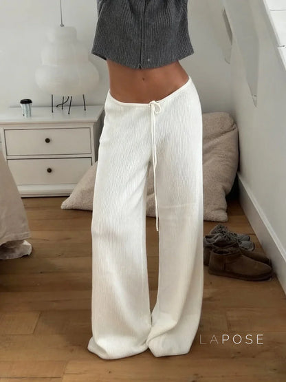 Mumtaz Ribbed Wide-Leg Knit Pants