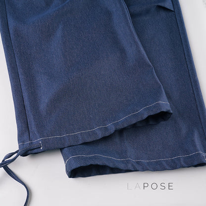 Zamara Faux Denim Wide-Leg Pants
