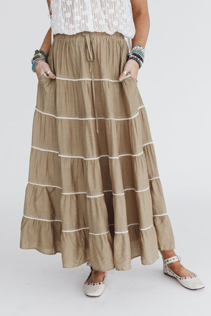 Mossy Grove Maxi Skirt - Olive