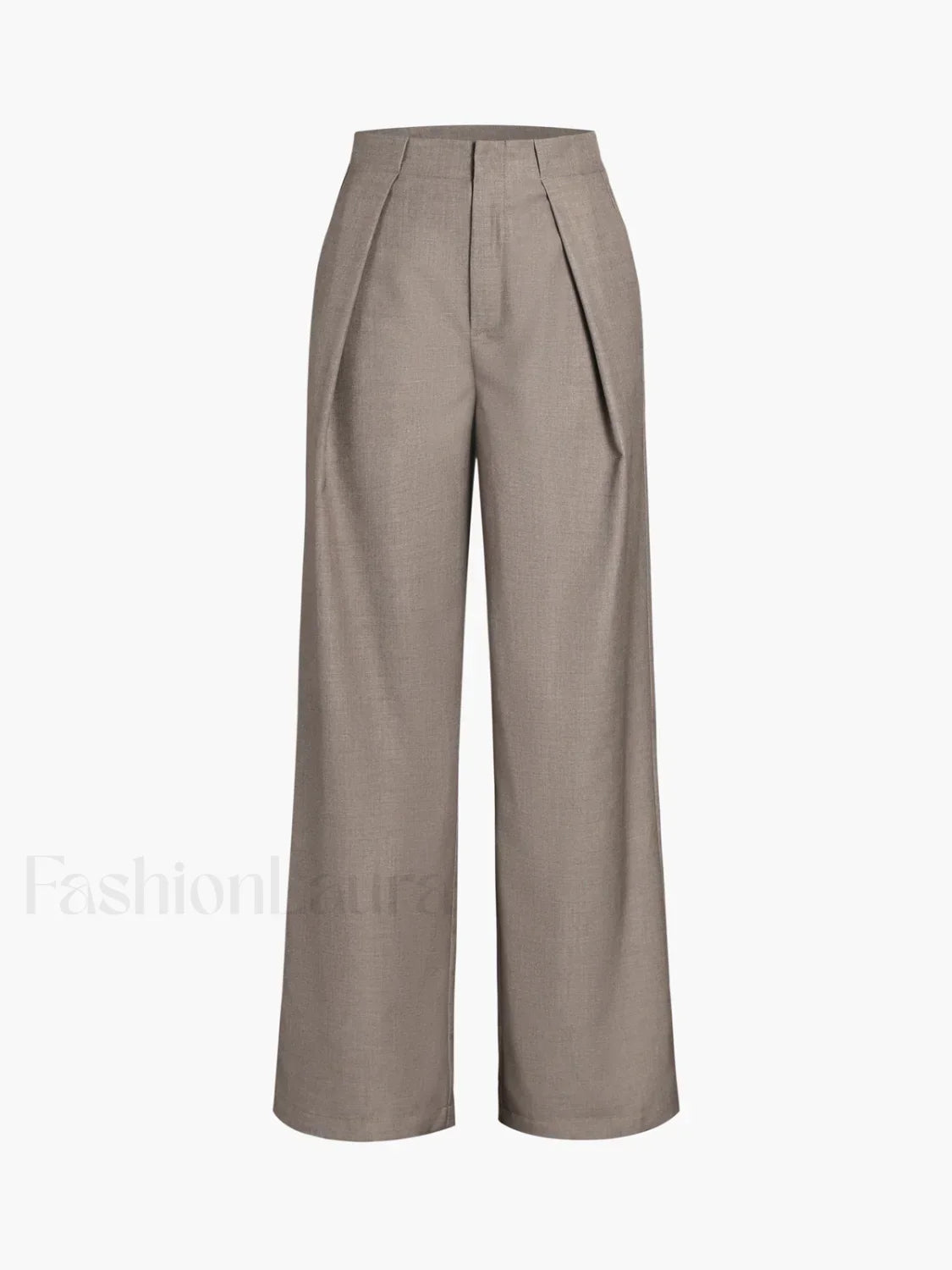 Middle Waist Solid Trendy Pocket Straight Leg Pants