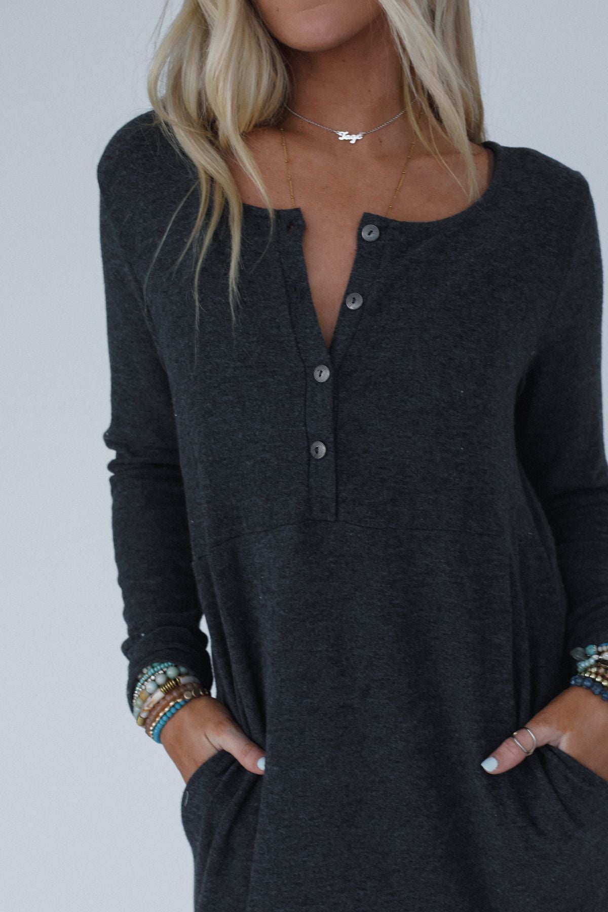 The Nest Simply Comfort Dress - Charcoal - Pre Order