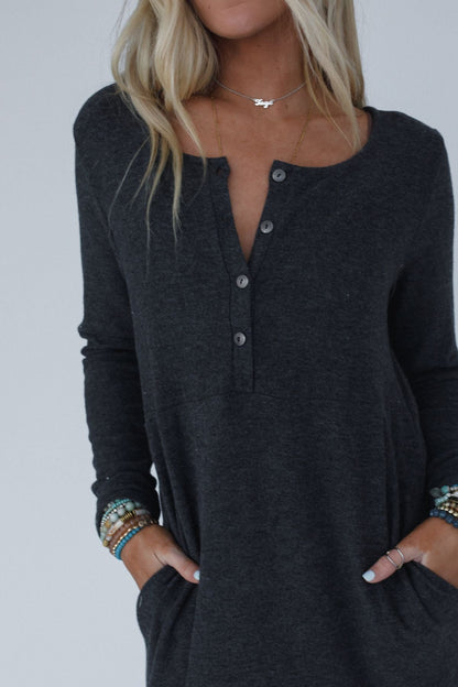 The Nest Simply Comfort Dress - Charcoal - Pre Order
