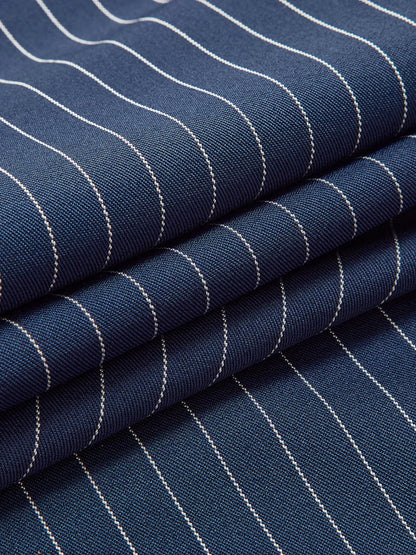 Pinstripe Pleated Wide-Leg Pants