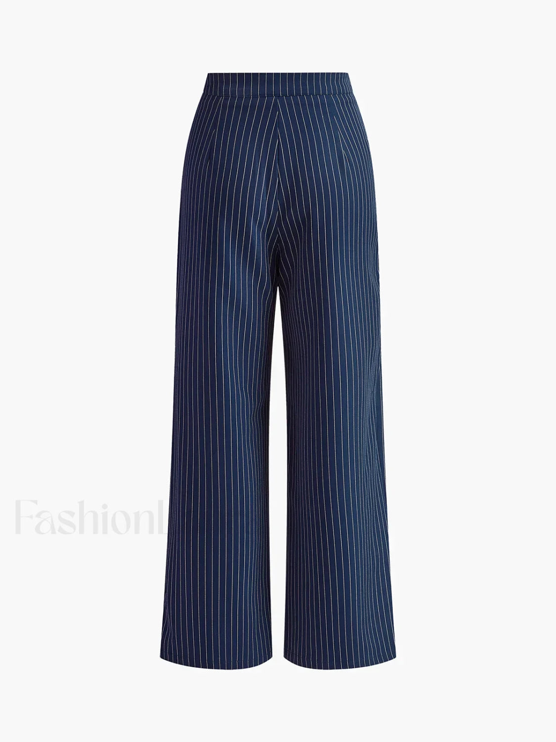 Pinstripe Pleated Wide-Leg Pants