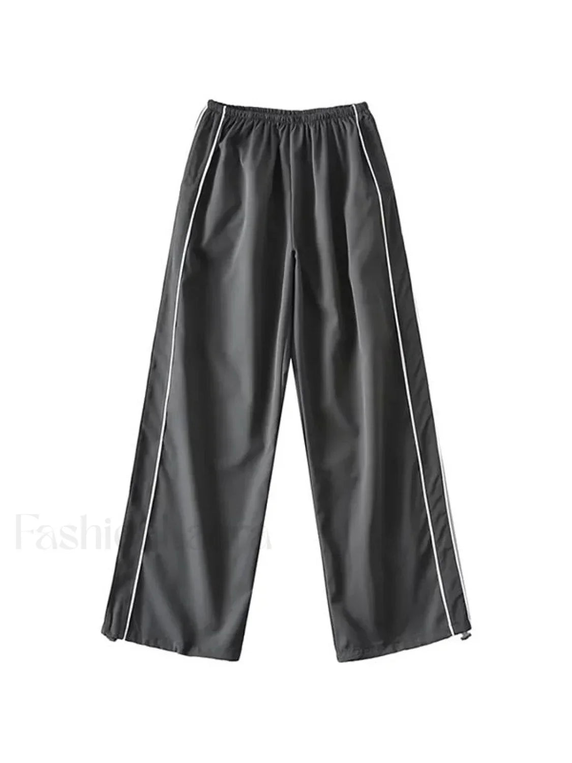 Piping Detail Wide Leg Track Pants
