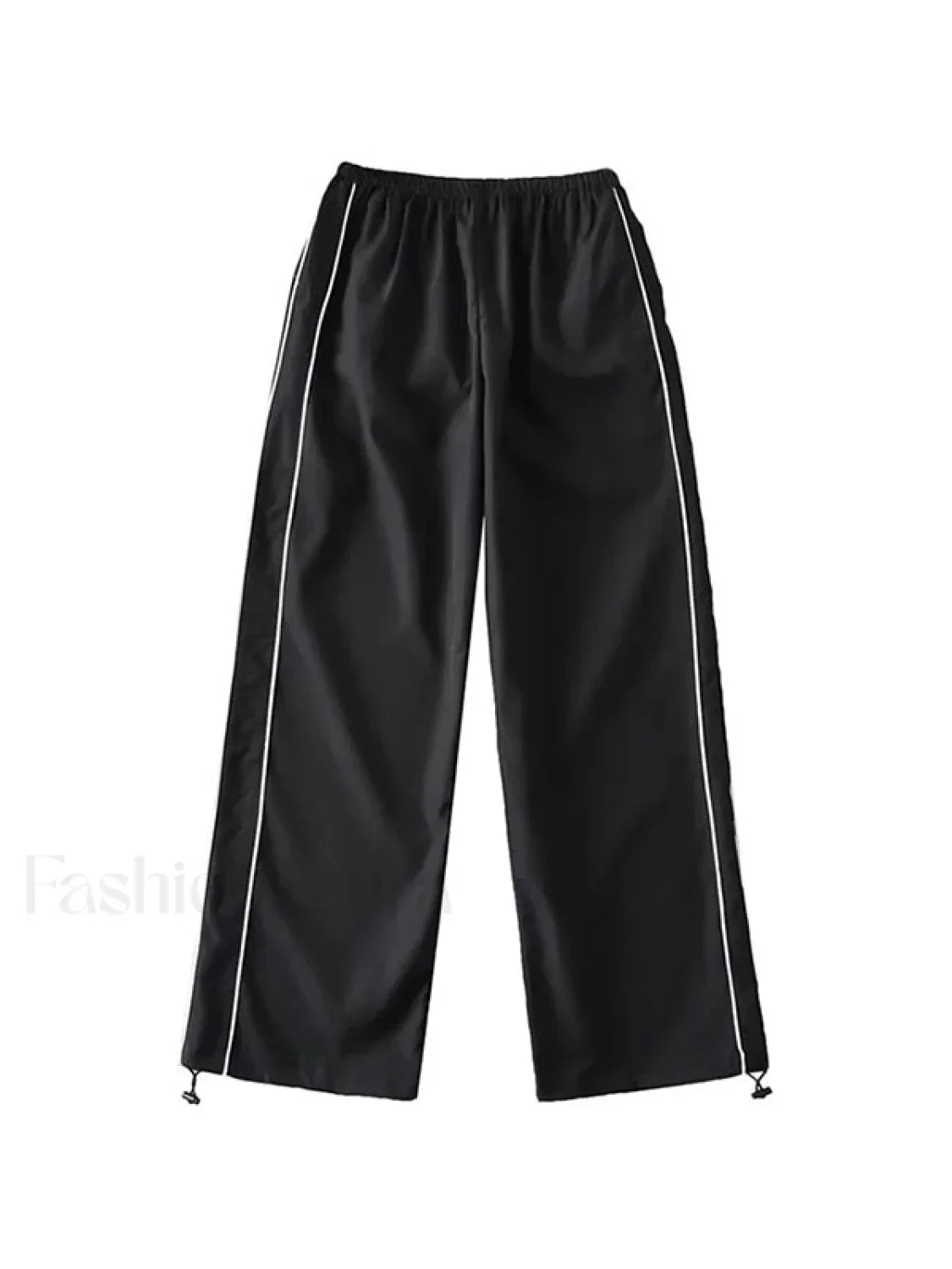 Piping Detail Wide Leg Track Pants