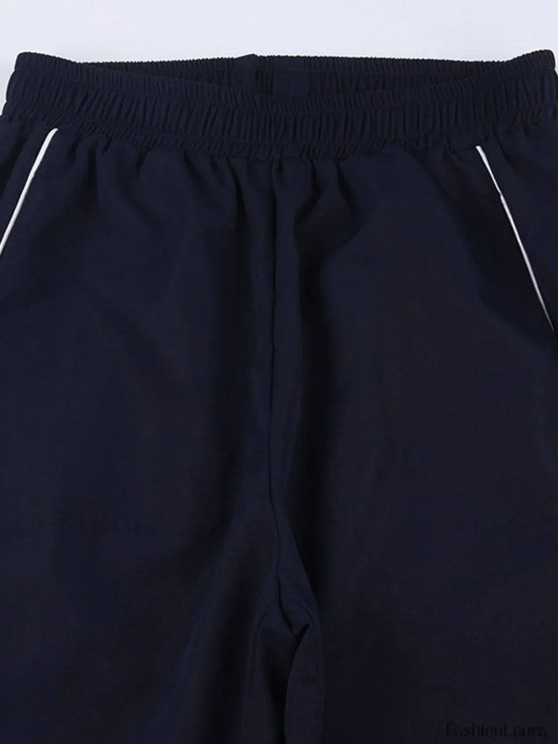 Piping Detail Wide Leg Track Pants