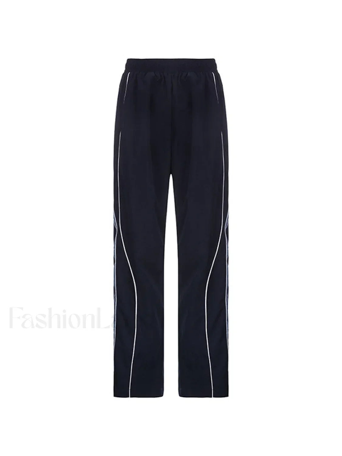 Piping Detail Wide Leg Track Pants
