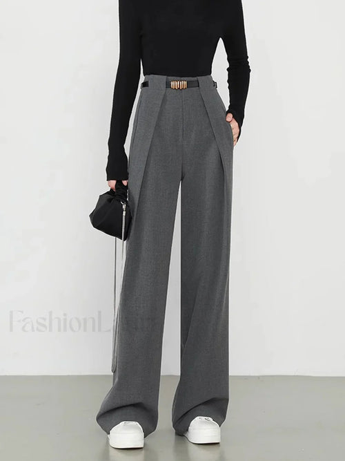 Plain Pockets Straight Pants