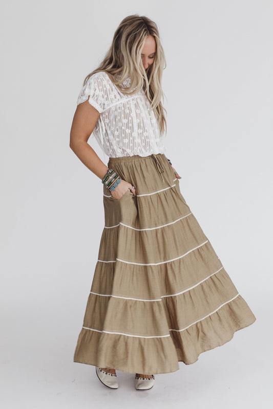 Mossy Grove Maxi Skirt - Olive - Pre Order