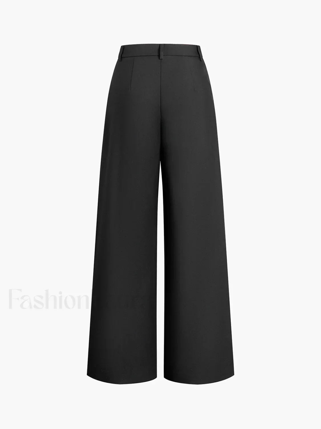 Solid Wide Leg Pants Without Belt