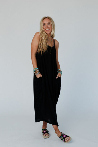 The Nest Simple Serene Maxi Dress - Black - Pre Order